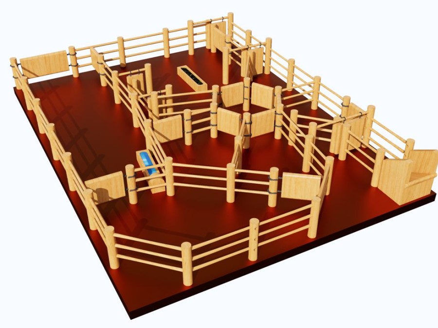 Wooden Farm Yards Country Toys Australia | Cy8 - Station Cattle Yard No 8 - Handmade Wooden Toy