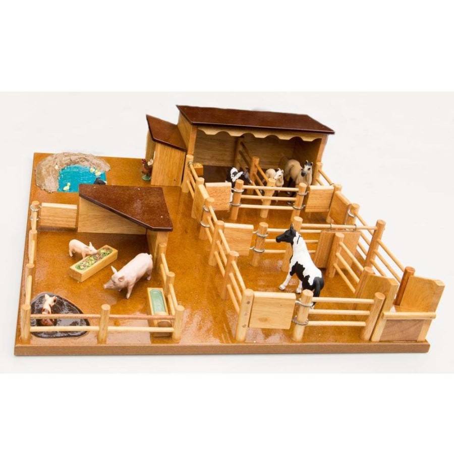 Wooden Farm Yards Country Toys Australia | Fy1 - Farmyard With Pig Pen, Stable And Yards, Duck Pond, Dog Kennel & Chicken Coup