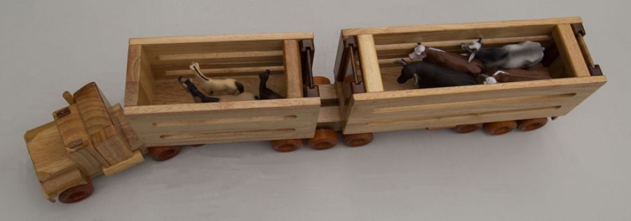 Wooden Farm Yards Country Toys Australia | Combo Deal - Cy8 Station Cattle Yard & Ct3 B-Double Cattle Truck - Free Shipping