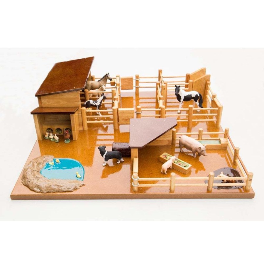 Wooden Stables Country Toys Australia | Fy1 - Farmyard With Pig Pen, Stable And Yards, Duck Pond, Dog Kennel & Chicken Coup